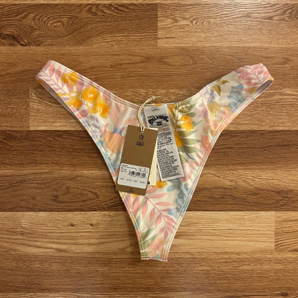 NWT Billabong Peaceful Palms Skimpy Hike Bikini Bottoms